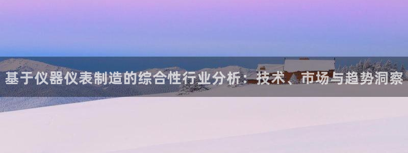 cq9电子苹果版：基于仪器仪表制造的综合性行业分析：技术、市